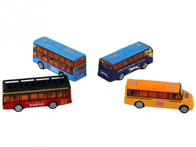 Set obojenih autobusa Frakcijski sustav 4 elementa
