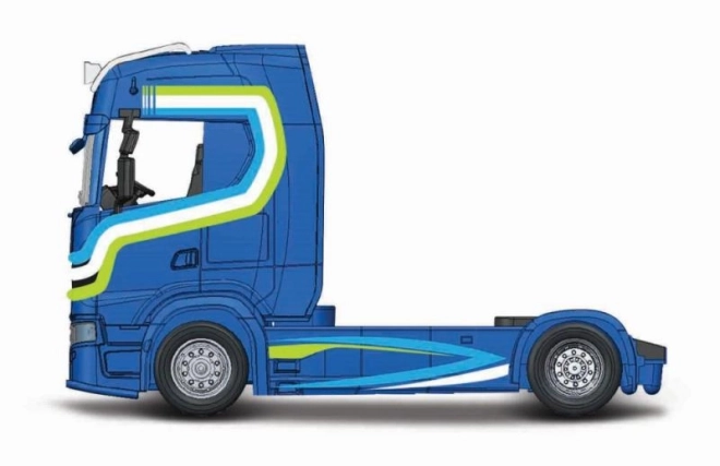 Bburago 1:43 Prijevoznici Prilagođene Kabine Scania 770S – Plavi