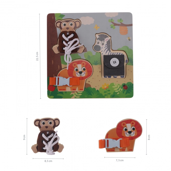 Drvena Montessori safari puzzle za djecu