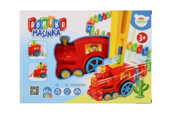 Lokomotiva/Vlak domino stavljajući plastika 16cm na baterije sa zvukom i svjetlom u kutiji 33x23,5x8cm