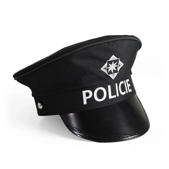 Set policijske opreme tkanina/plast kapa, stop palica, zviždaljka na kartici 30x48x8cm