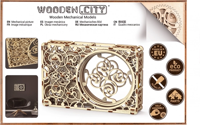 Mehanička slika - drvena 3D puzzle