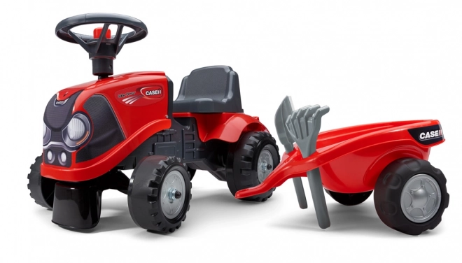 Vozeći traktor Baby Case IH crveni s prikolicom