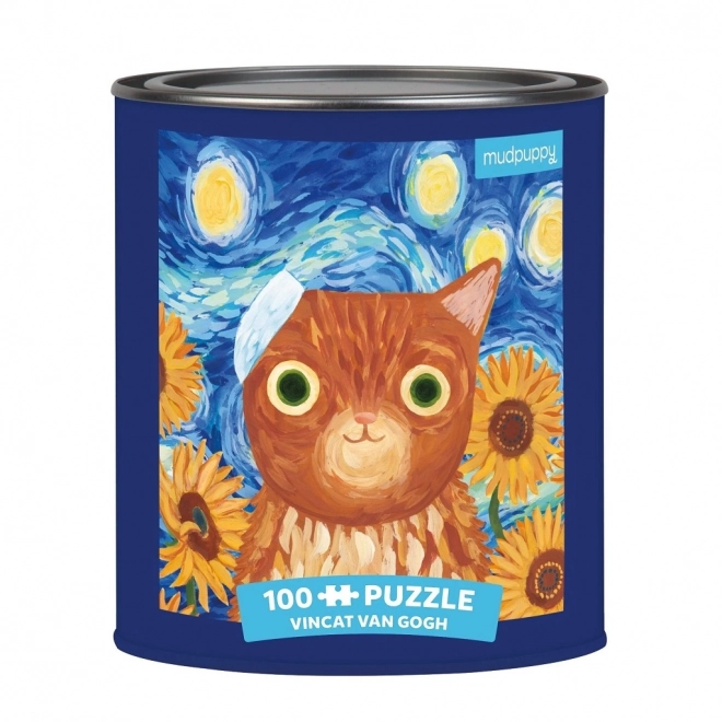 Puzzle Vincent van Gogh umjetničke mačke 100 komada u limenci