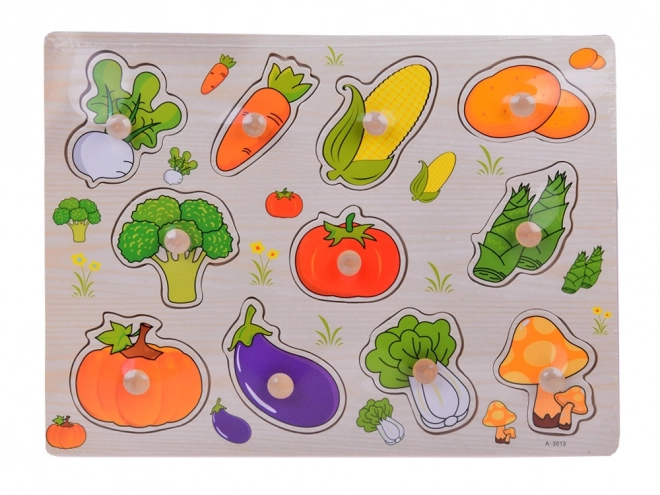 Obrazovno drveno puzzle povrće match 11ele ZA5258