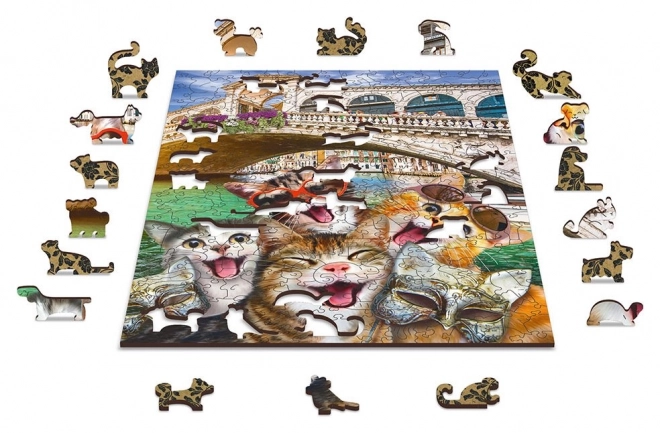 Drvene puzzle Mačići u Veneciji 2u1
