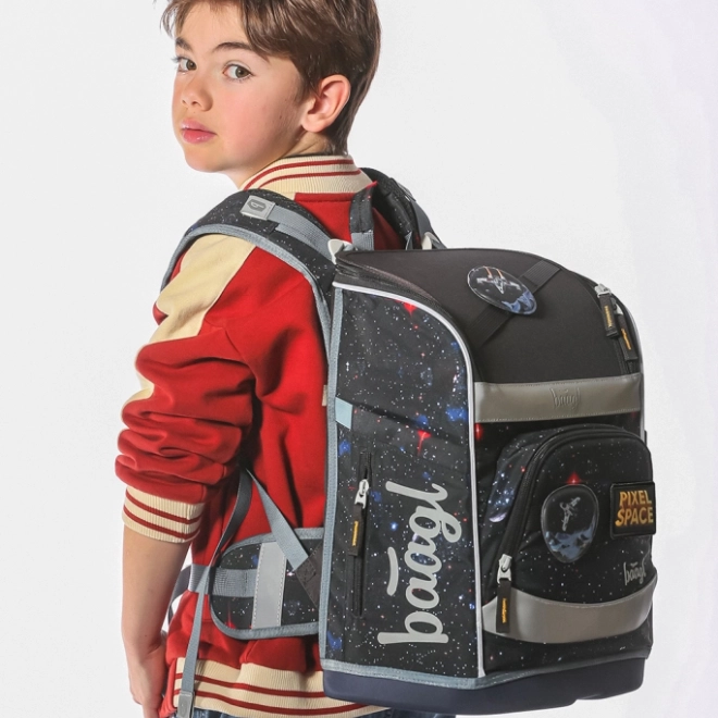 Školski set BAAGL: Zippy Plus Pixel Space - torba, pernica, vrećica