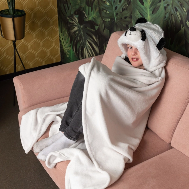 Cozy Noxxiez BL823 Panda - topla deka s kapuljačom s motivom životinje i džepovima u obliku šapa