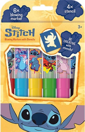 Fikseri za puhanje Lilo & Stitch – set od 6 boja s šablonama