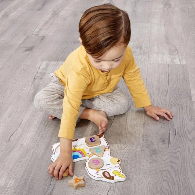 Little Tikes Drvene puzzle s brojevima - Jednorog, Dinosaurus, Lama