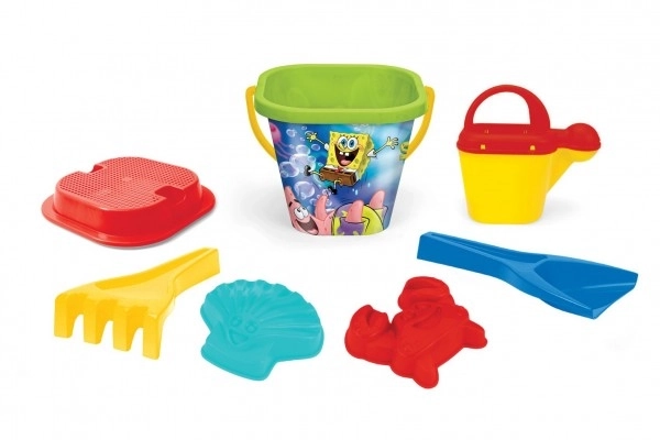Set za pijesak 7 kom plastični Spužva Bob 3 boje u mrežici 19x27x19cm 12m+ Wader
