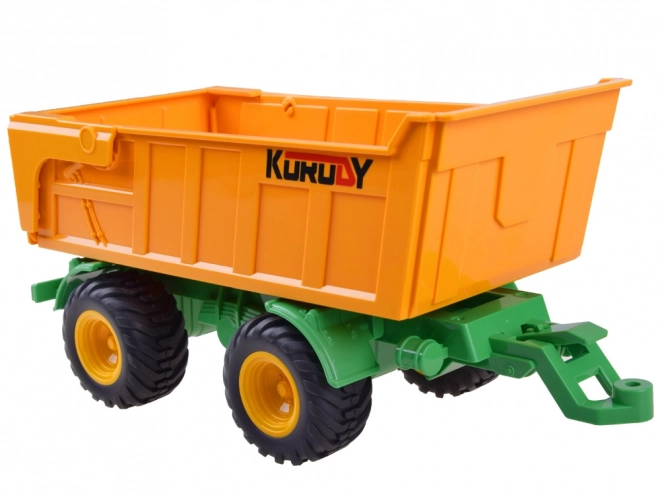 Traktor na daljinsko upravljanje s gumenim kotačima + prikolica RC0601