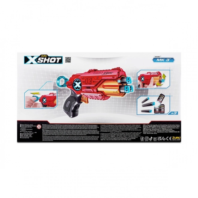 ZURU X-SHOT EXCEL MK 3 dvostruki paket s rotirajućom cijevi i 16 metaka
