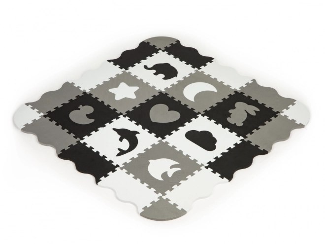 ECOTOYS Pjenaste puzzle Životinje i oblici crno-bijela SX s rubovima