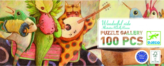 Panoramske puzzle DJECO Wonderful Ride 100 dijelova