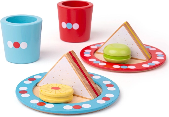 Drvena čajna užina s točkicama BIGJIGS TOYS