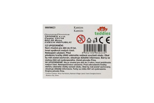 Auto kamion s prikolicom metal/plastika 20cm slobodna vožnja mješovite vrste u plast. kutiji 20x5x3cm