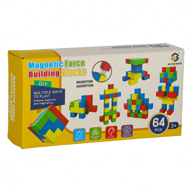 Magnetske građevne kocke - kockasti set 64 kom