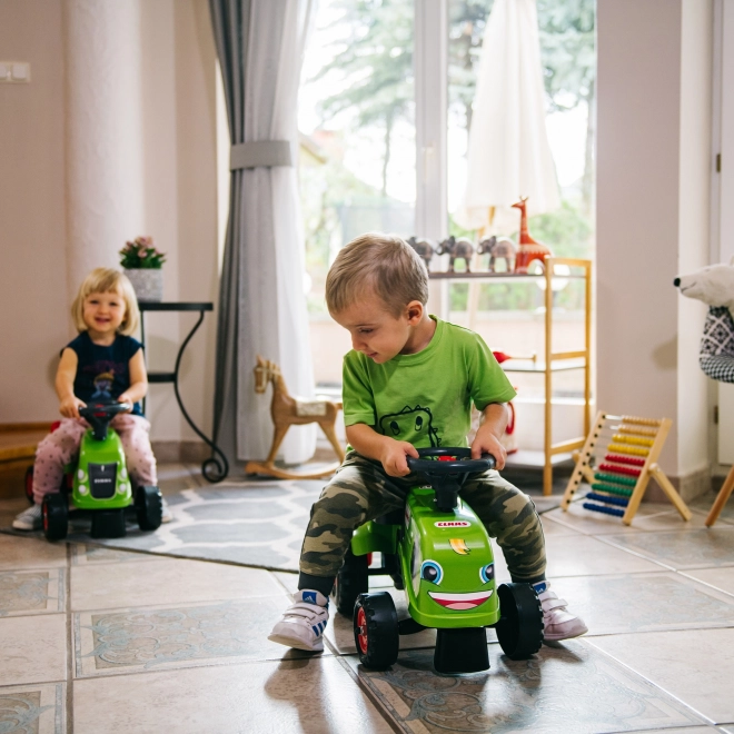 Guralica traktor Claas zelene boje s volanom i prikolicom