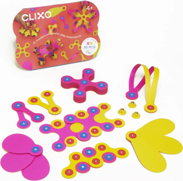 Magnetički blokovi Clixo Crew pakiranje, ružičasta i žuta