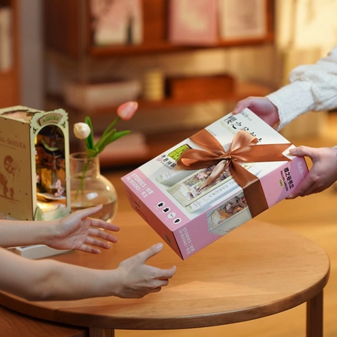 RoboTime 3D Puzzle Zaustavljač za knjige "Falling Sakura" (drveni)