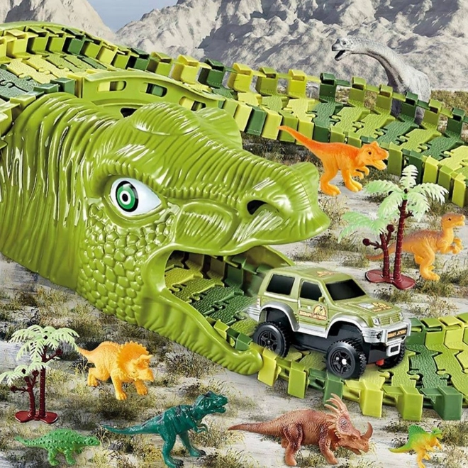 Dinosaurov trkaći staza s automobilčićem i figuricama
