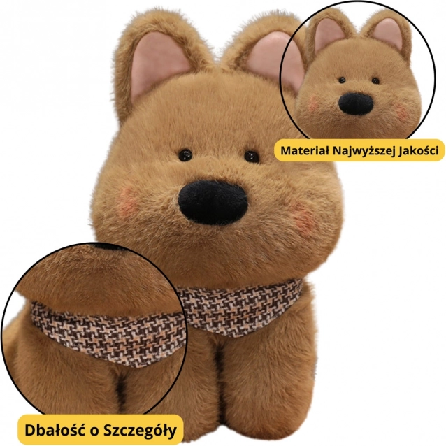 Plišani pas s maramom smeđi 25 cm