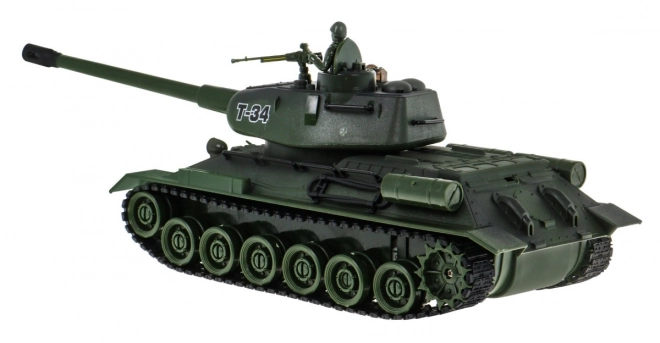 Daljinski upravljana 2 tenka T-34 protiv Tigera za djecu 3+ Modeli za pucanje 1:28 + Velika tenkovska bitka + Svjetlosni zvukovi