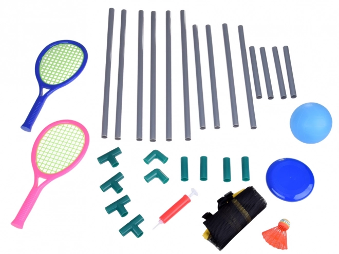 Sportski set 3u1: Mreža za odbojku, komplet za badminton, leteći disk