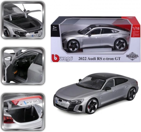 Metalni model BBURAGO 1:18 AUDI RS e-tron GT – srebrni