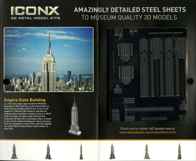 3D metalni model Empire State Building METAL EARTH