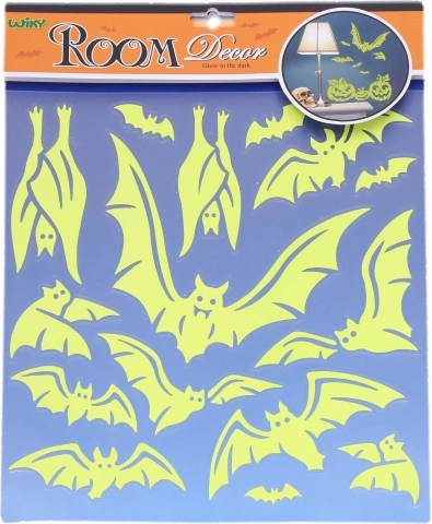 Svjetleće naljepnice za zid Šišmiši Halloween 38 × 31 cm
