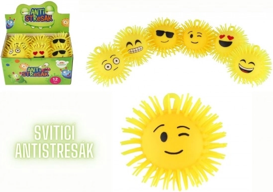 Antistresna silikonska loptica smajlić 8 cm sa svjetlom