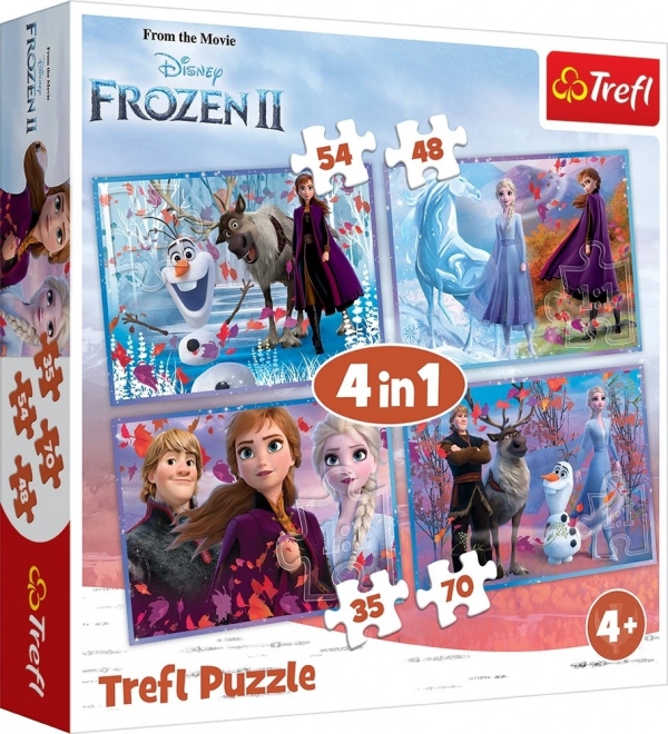 Puzzle 4u1 Ledeno kraljevstvo II/Frozen II u kutiji 28x28x6 cm