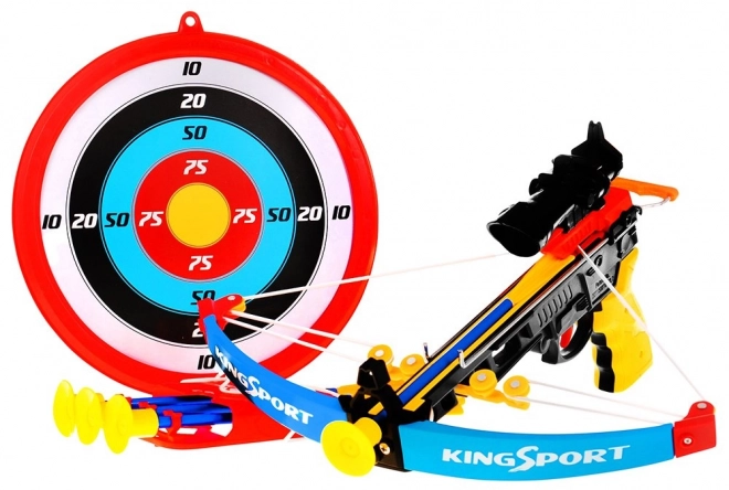 Luk za djecu (6+) Sportski set 7 kom. + Meta + 4 strelice + Tolac + Ciljač