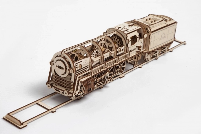Mehaničke drvene puzzle UGEARS - Parna lokomotiva s tendrom