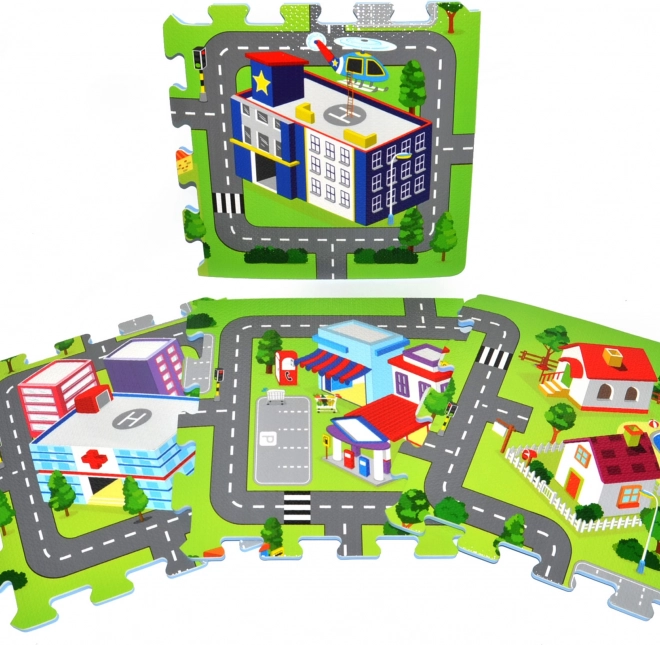 Pjenaste puzzle s motivom grada 9 kom