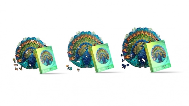 EscapeWelt Drvene luminiscentne puzzle Paun 200 komada