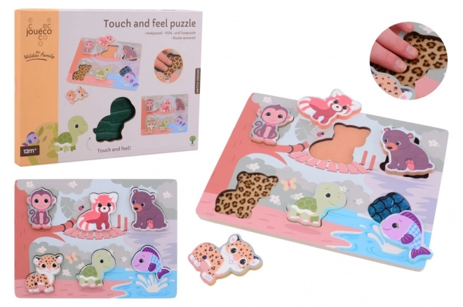 Drvene puzzle dodirom sa životinjicama Jouéco® 