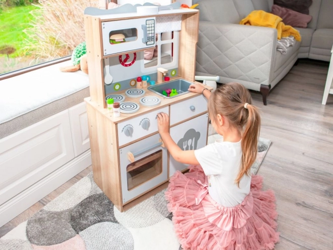 Drvena dječja kuhinjica s dodacima Ecotoys