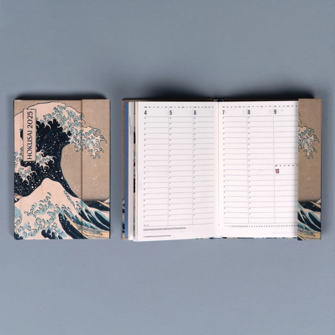 NOTIQUE Tjedni magnetski dnevnik Katsushika Hokusai 2025, 11 x 16 cm