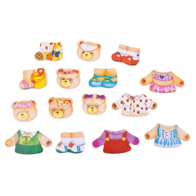 Bigjigs Toys Puzzle za Oblacenje - Medvjedića Obitelj