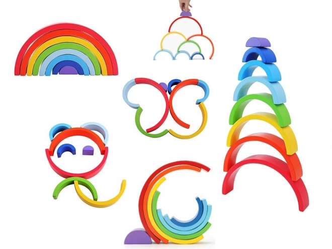 Montessori edukativne drvene puzzle šarena duga + zadaci ZA5328