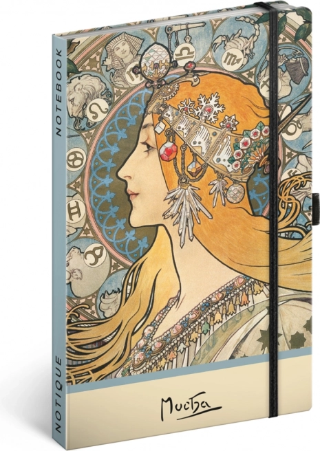 Bilježnica Alfons Mucha – Zodiak, točkasta 13 × 21 cm