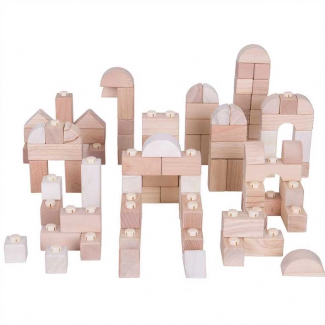 Bigjigs Baby Drvene Spojkocke - Natur set 100 komada