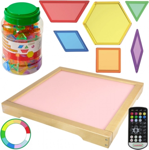 Svjetlosni LED panel Masterkidz s daljinskim upravljačem i Montessori blokovima 140 kom.