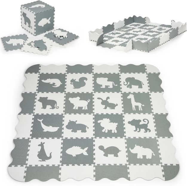 Pjenasta podloga s ogradicom Puzzle suhi bazen 36 kom Ecotoys
