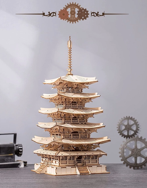 3D drvene puzzle petorazinska pagoda