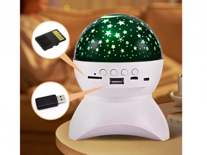 Noćni LED projektor s reproduktorom i Bluetooth