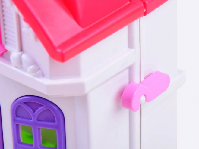 Folding family house with furniture and dolls